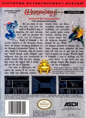 Wizardry - Knight of Diamonds - The Second Scenario (USA) box cover back
